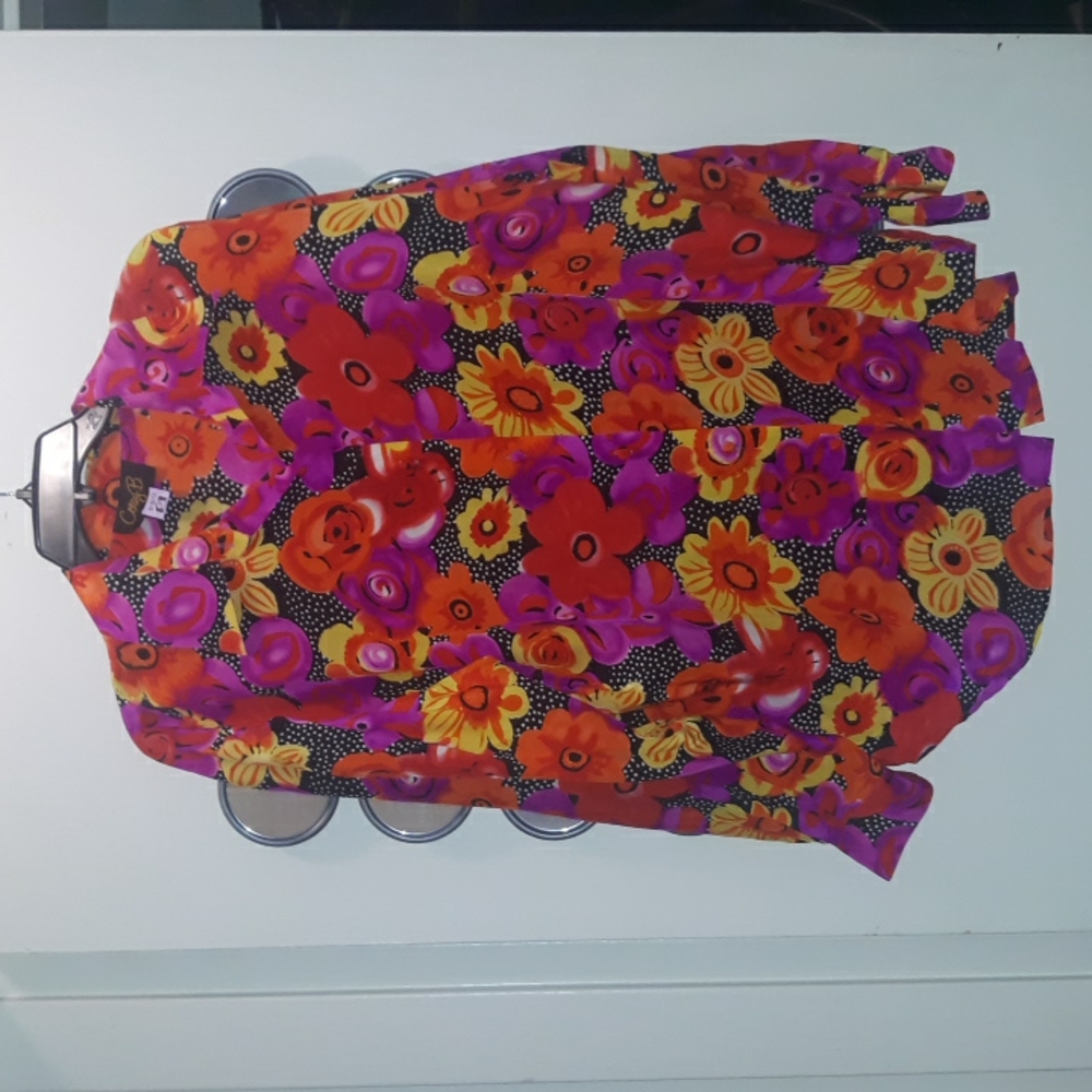 🌺CORY B RADIANT FLORAL SILK  Blouse